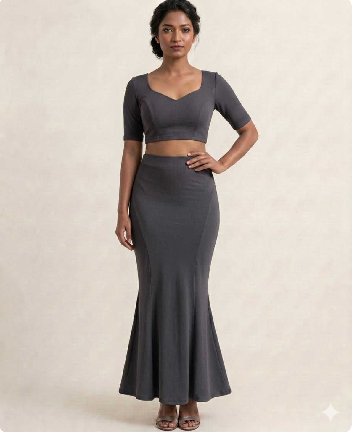 Fishtail Mermaid Shapewear Skirt - Charcoal Grey